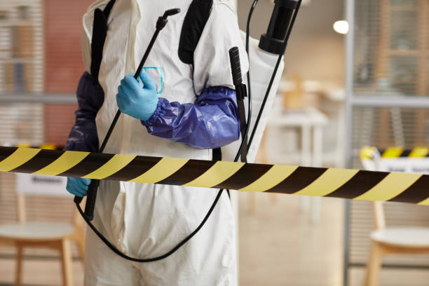 Professional Biohazard Cleanup technician working in Clarksville, MI